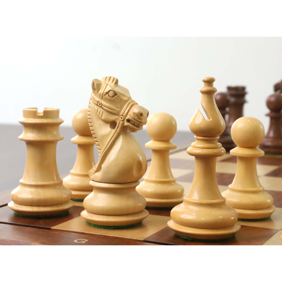 4.2” Luksusowy zestaw szachów ważonych z drewna sheesham - tylko szachy - dodatkowe królowe