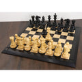 Full 6.1" Mammoth Luxury Staunton chess set in ebony wood arranged on a premium board.