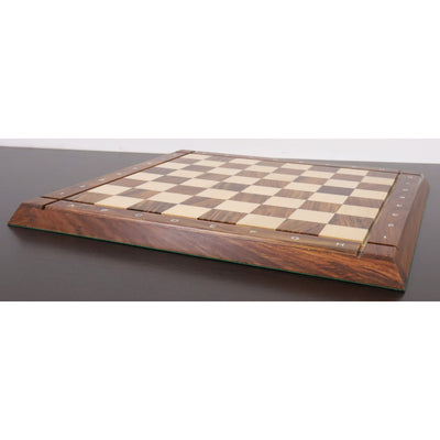 15" Drueke Style Golden Rosewood & Maple Chess board - 38 mm square- Notations