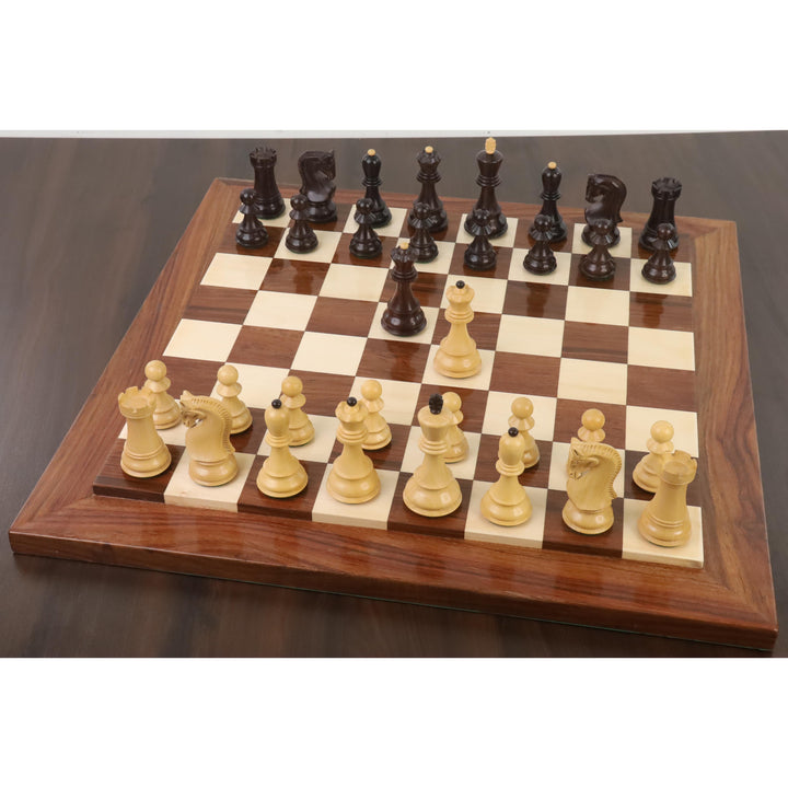 3.9" Set di scacchi russo Zagabria 59' - Solo pezzi di scacchi - Legno di rosa a doppio peso