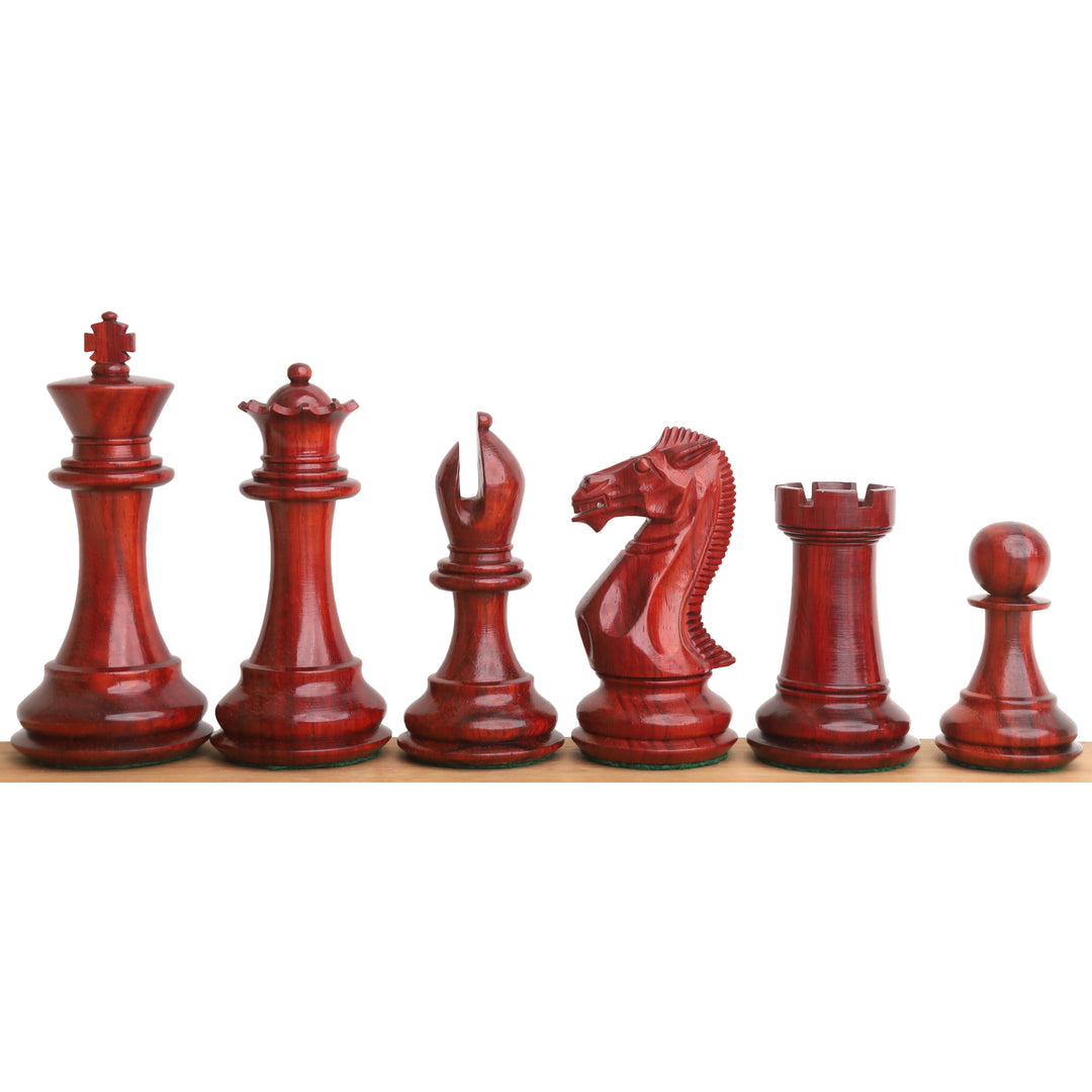 4,1″ Traveller Staunton Luxus-Schachspiel - Nur Schachfiguren - Knospe Rosenholz & Buchsbaum
