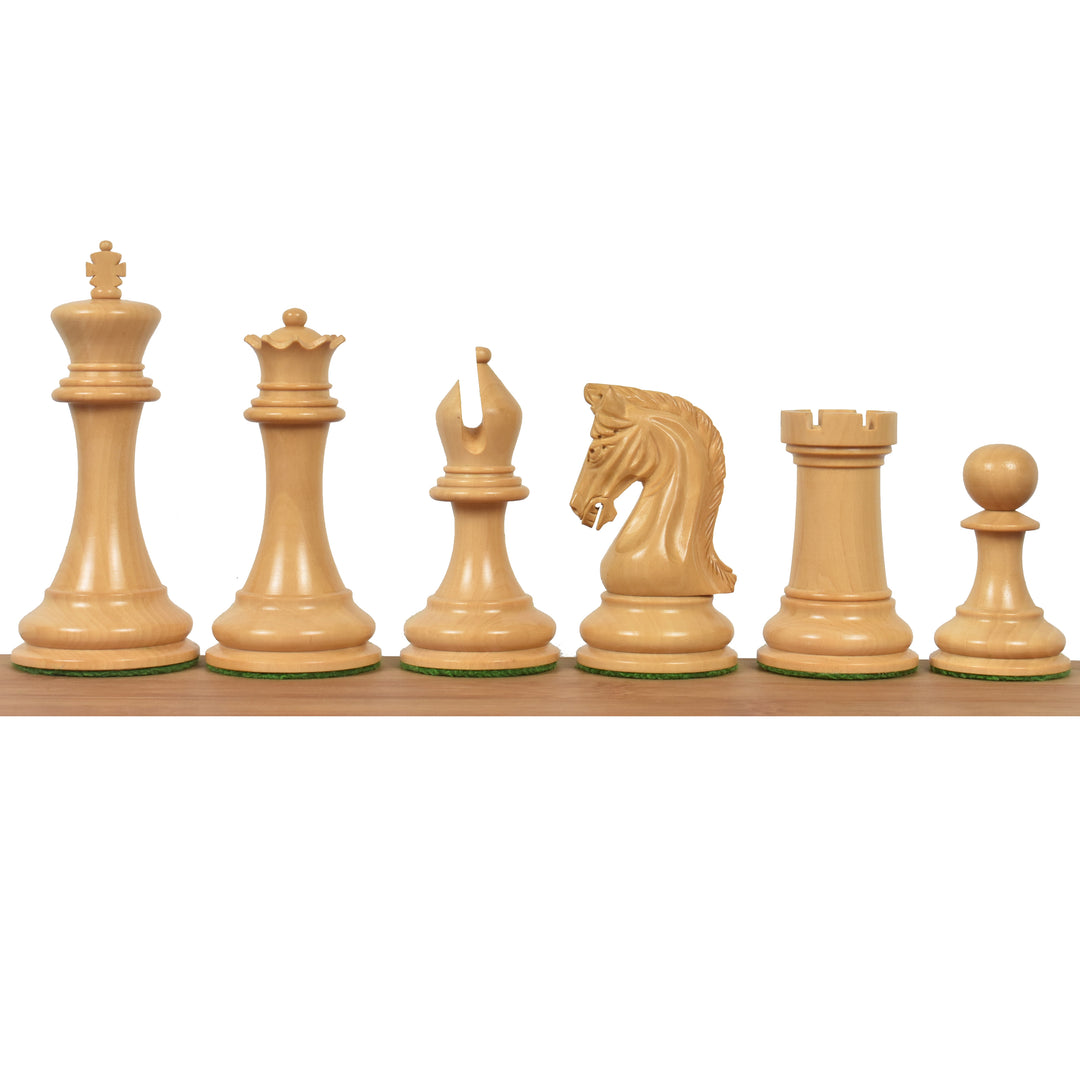 Reproduction légèrement imparfaite du jeu d'échecs Sinquefield Staunton 2016 - Pièces d'échecs uniquement - Bois de rose Bud - Poids triple