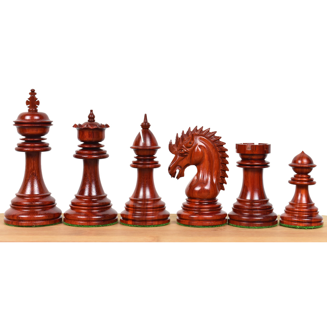 4.4 "Dragón de lujo Staunton Bud RoseWood Piezas de ajedrez con 23" Bud Rosewood & Maple Wood Signature tablero de ajedrez de madera y caja de almacenamiento de cuero artificial Coffer
