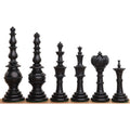 Black Turkish Tower pre-Staunton chess pieces crafted from camel bone