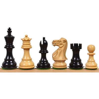 Ebony Wood - 3.1" Pro Staunton Luxury Triple Weighted Chess Pieces with 17" Large Solid Inlaid Board and Golden Rosewood Chess Pieces Storage Box