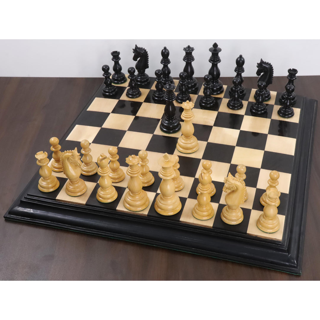4,6-calowy zestaw szachów Medallion Luxury Staunton - tylko figury szachowe - drewno hebanowe o potrójnej wadze