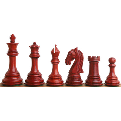 Slightly Imperfect 3.9" New Columbian Staunton Chess Pieces Only Set -Bud Rosewood- Double Weighted