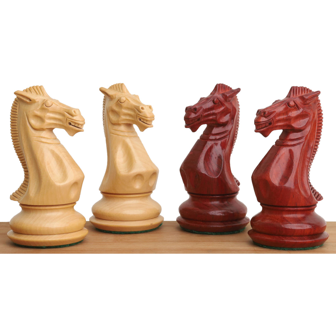 4.1″ Juego de ajedrez de lujo Traveller Staunton - Sólo piezas de ajedrez - Madera de rosal y boj