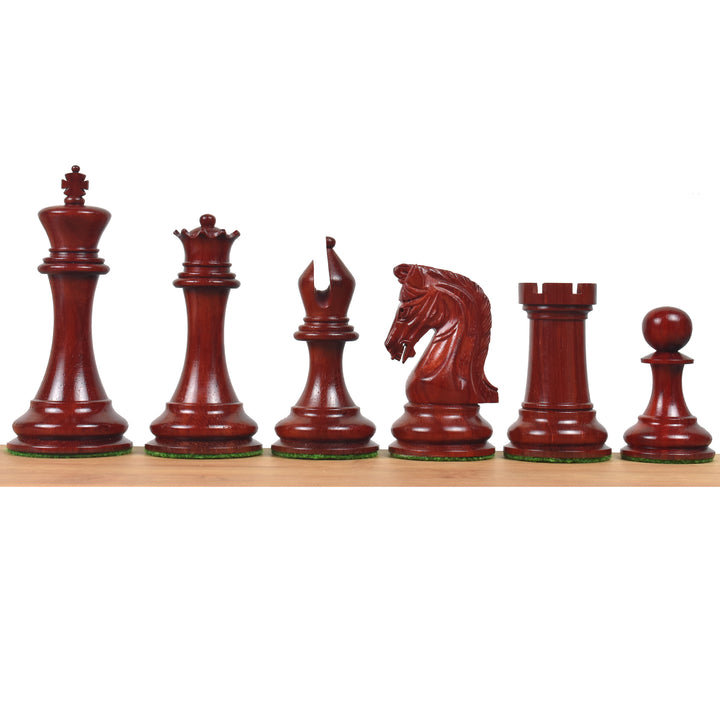 Reproduction légèrement imparfaite du jeu d'échecs Sinquefield Staunton 2016 - Pièces d'échecs uniquement - Bois de rose Bud - Poids triple