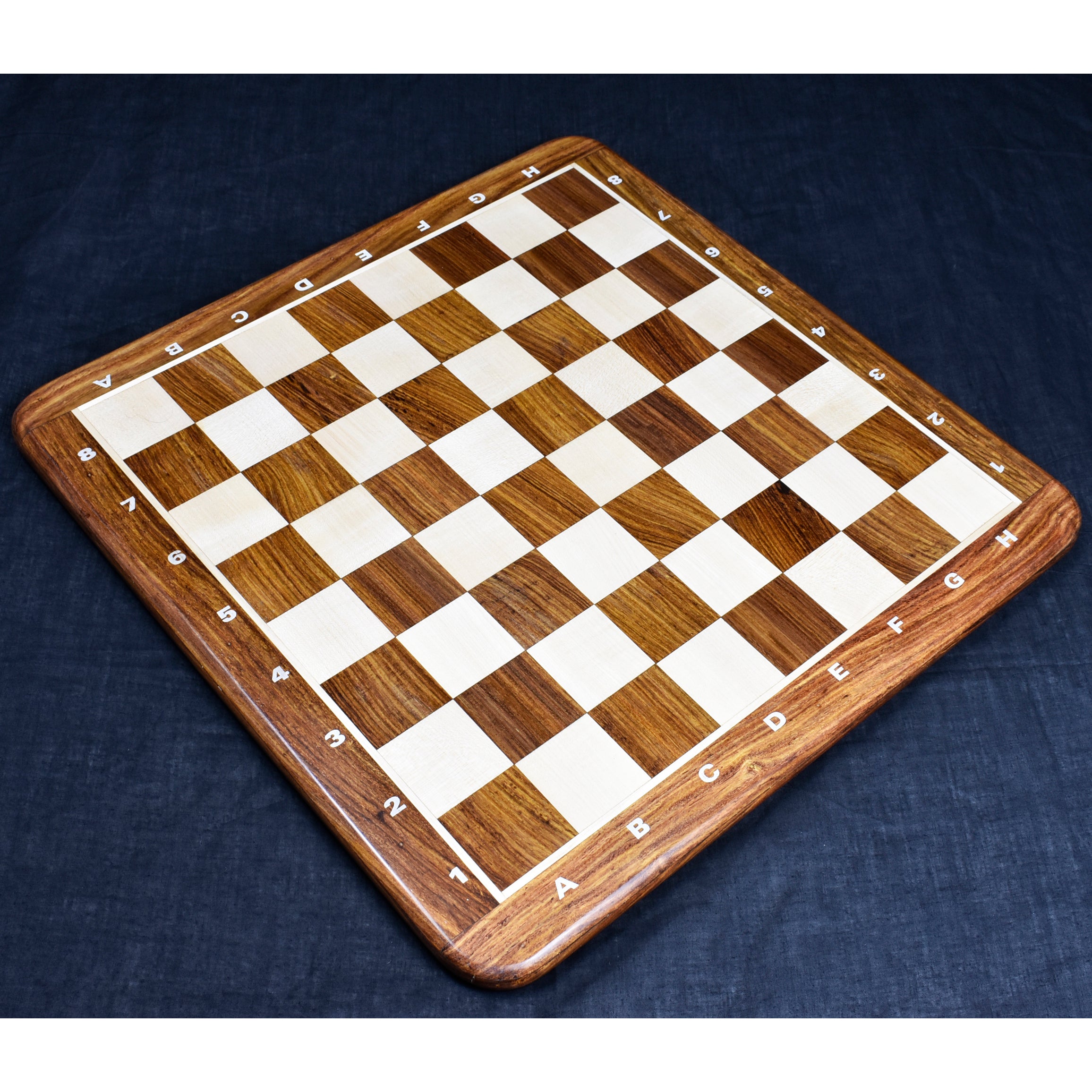 Inlaid Wood Chess board -Golden Rosewood & Maple- Algebraic Notations