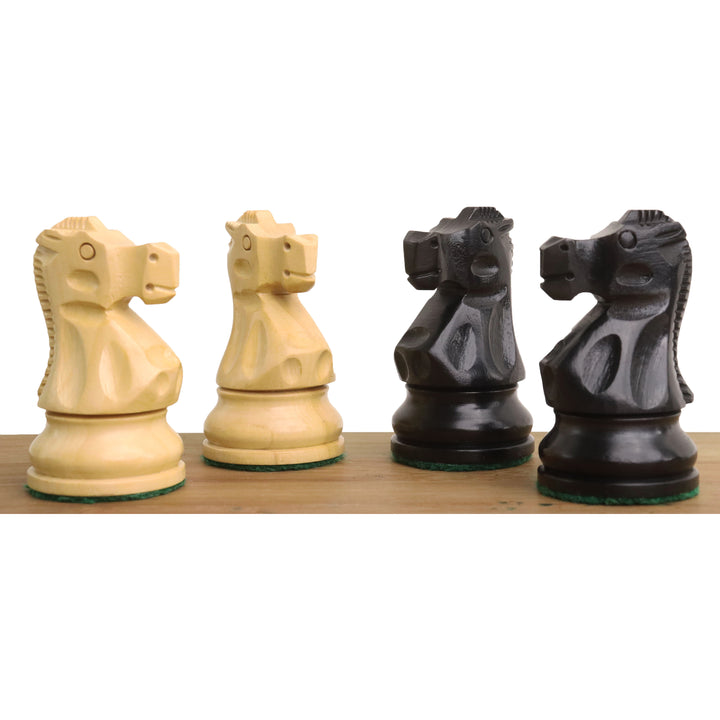 Jeu d'échecs 3.25" Reykjavik Series Staunton - Pièces d'échecs uniquement - Buis ébonisé lesté