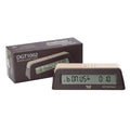 DGT 1002 digital bonus chess timer displayed alongside its official retail packaging box.