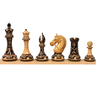 4.2" American Staunton Luxury Chess Set Combo - Pieces in Weighted Boxwood with Board and Box