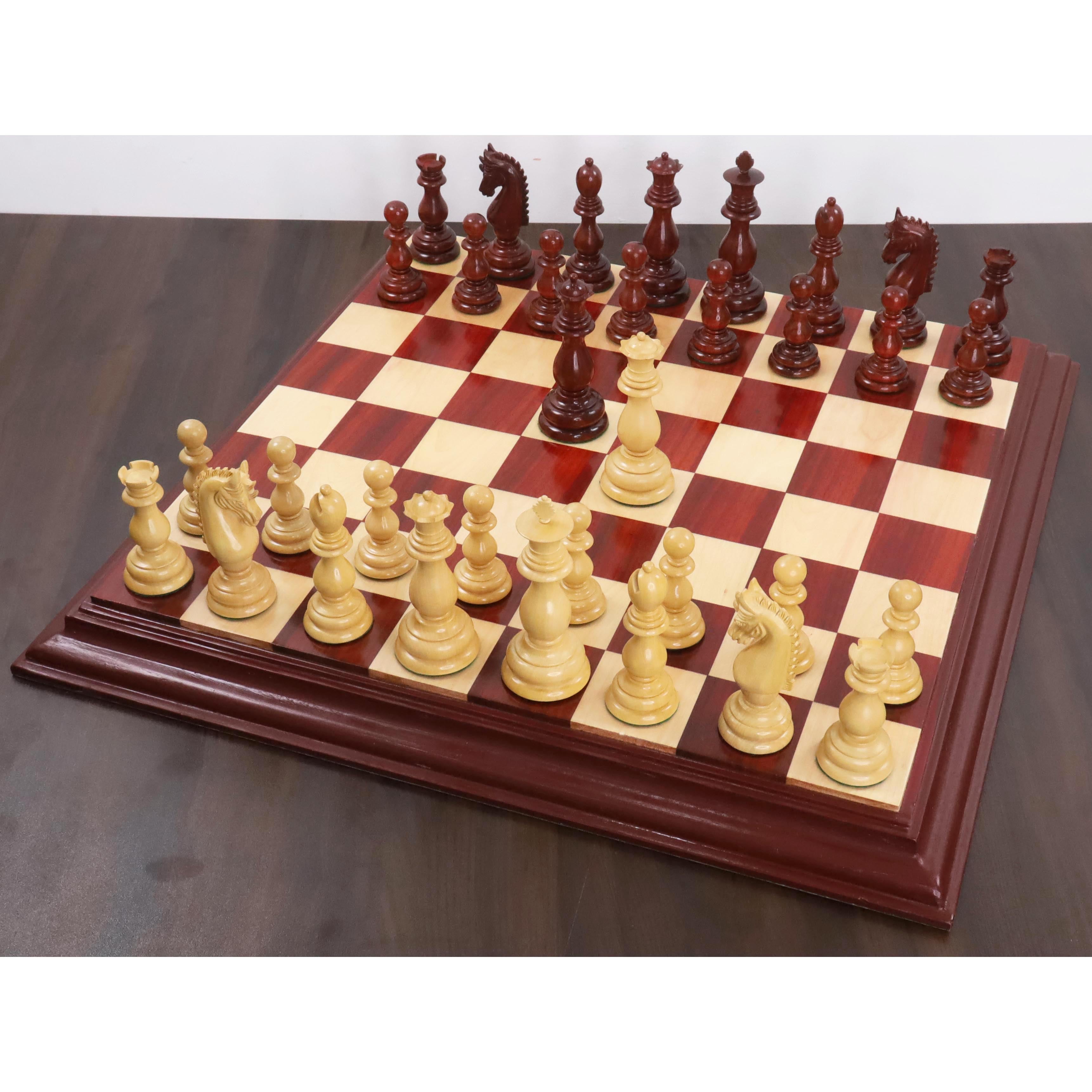 4.6" Medallion Luxury Staunton Chess Set- Chess Pieces Only -Triple Weight Bud Rosewood