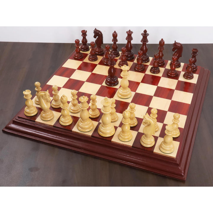 4,6" Medaillon Luxus Staunton Schachspiel - Nur Schachfiguren -Dreifach Gewicht Knospe Palisander