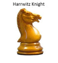 Close-up profile of an antiqued boxwood 1852 Harrwitz Staunton knight.