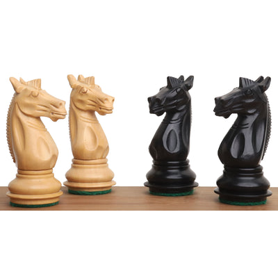 3.4" Meghdoot Series Staunton Chess Pieces Only set - Weighted Ebonised Boxwood