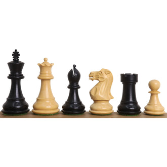 3" Professional Staunton Chess Pieces Only Set- Weighted Ebonized Boxwood