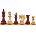 Handcrafted Bud Rosewood Staunton chess pieces lineup, Arthur series, dark side.