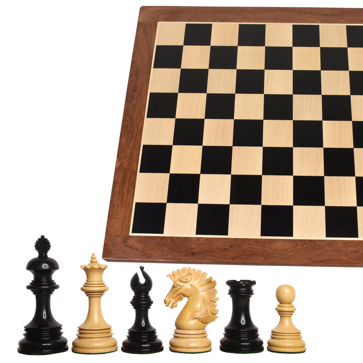 Combo di Alexandria Luxury Staunton Triple Weighted Chess set - Pezzi in legno d'ebano con scacchiera da 23 pollici e scatola di stoccaggio