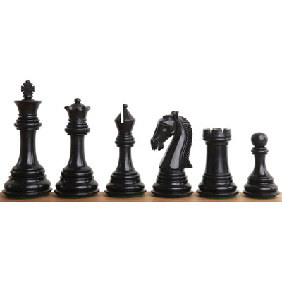 3.9" New Columbian Staunton Chess Set- Chess Pieces Only - Ebony Wood - Double Weighted