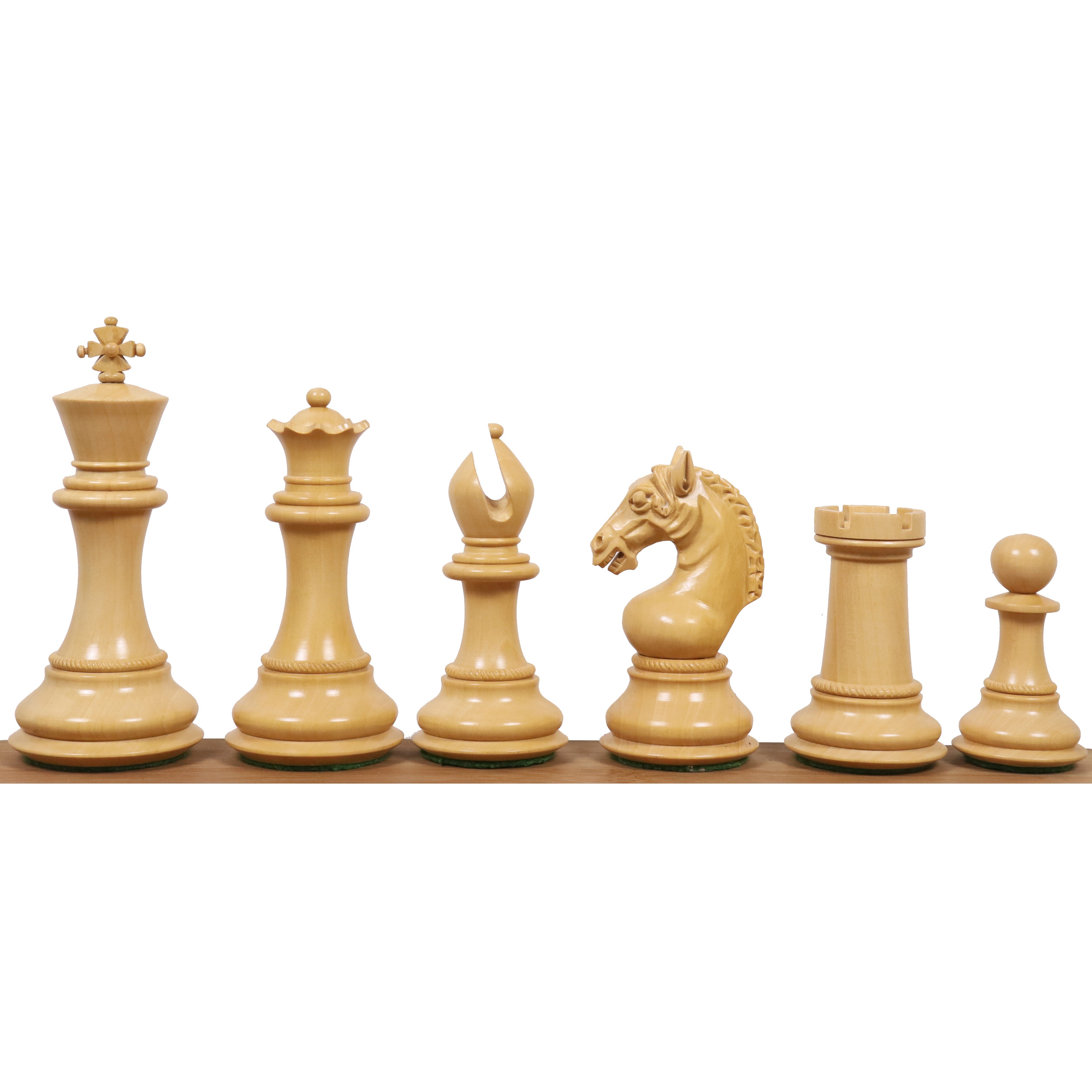 Combo of 4.5" Sheffield Staunton Luxury Chess Ebony Wood Pieces with Board and Storage Box