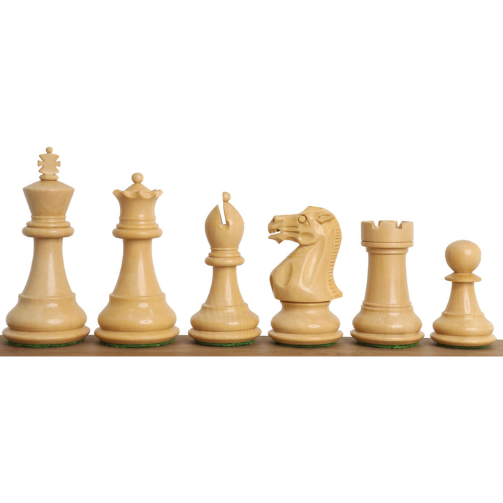 3” profesjonalny zestaw szachów Staunton - tylko  szachy - ważony ebonizowany bukszpan