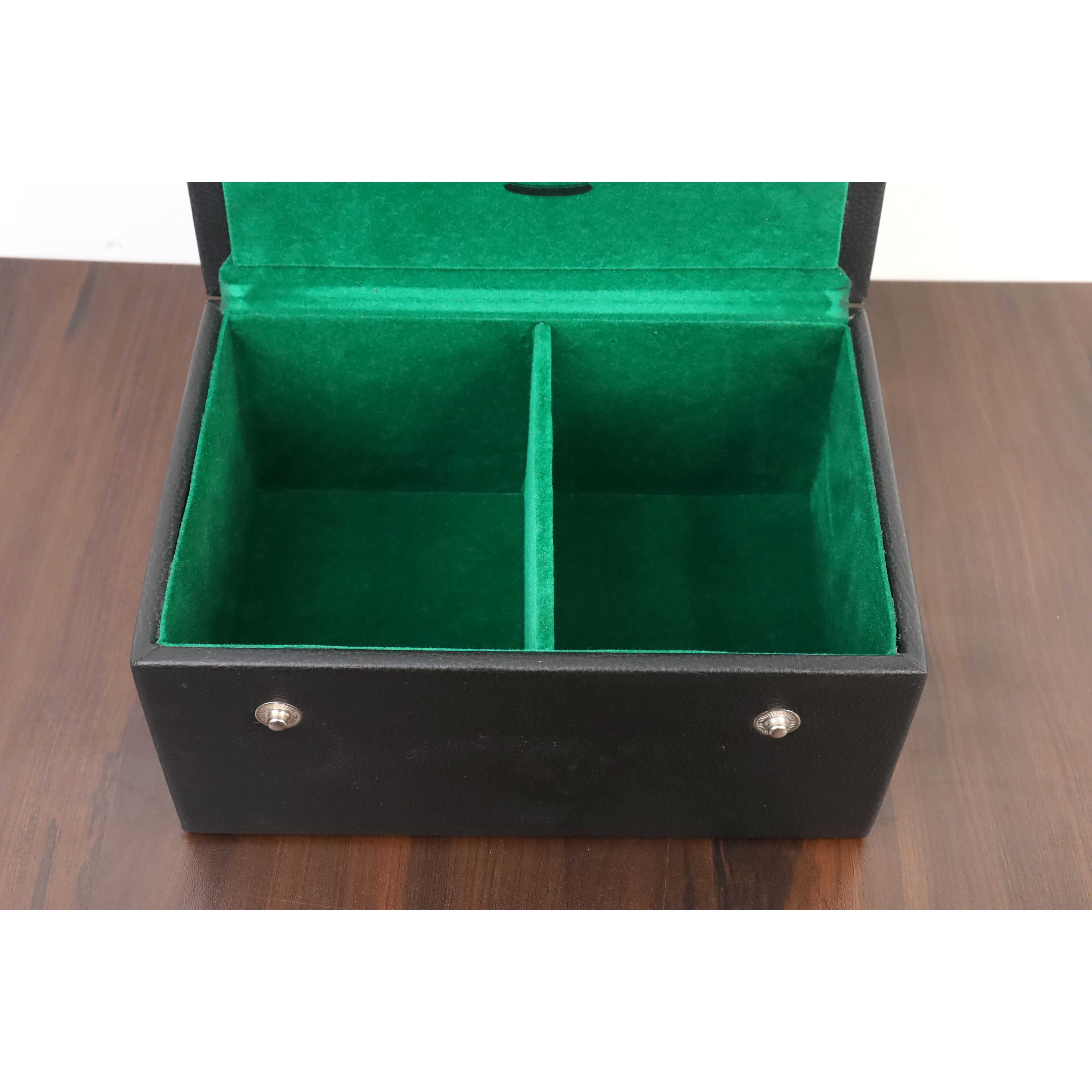 Lid Style Leatherette Storage Box For Chess pieces set upto 4" King Height