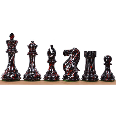 4.1" Texture Painted Staunton Chess Pieces Only set - Weighted Boxwood
