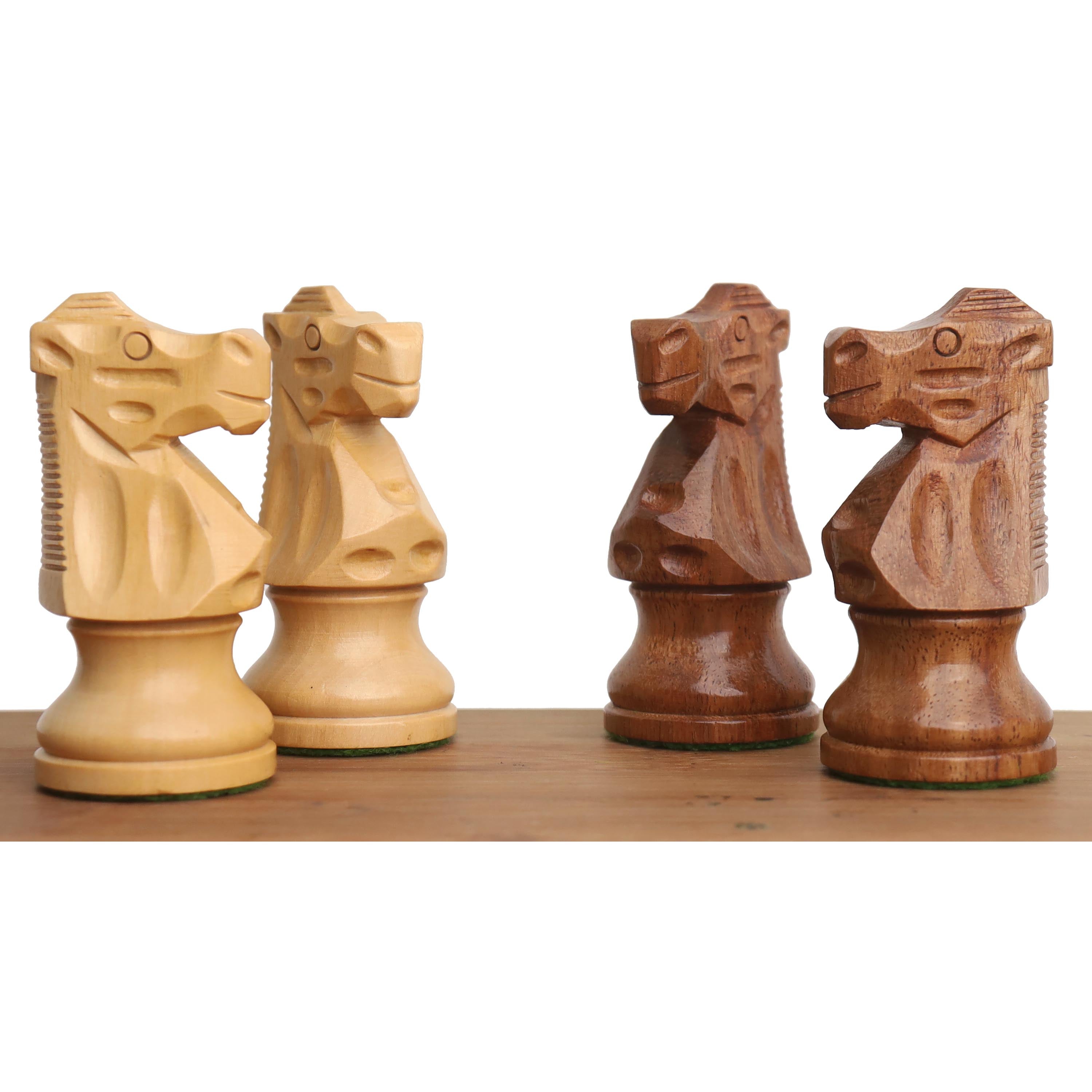 French Lardy Staunton Chess Pieces set - Weighted Golden Rose wood  - 4 Queens