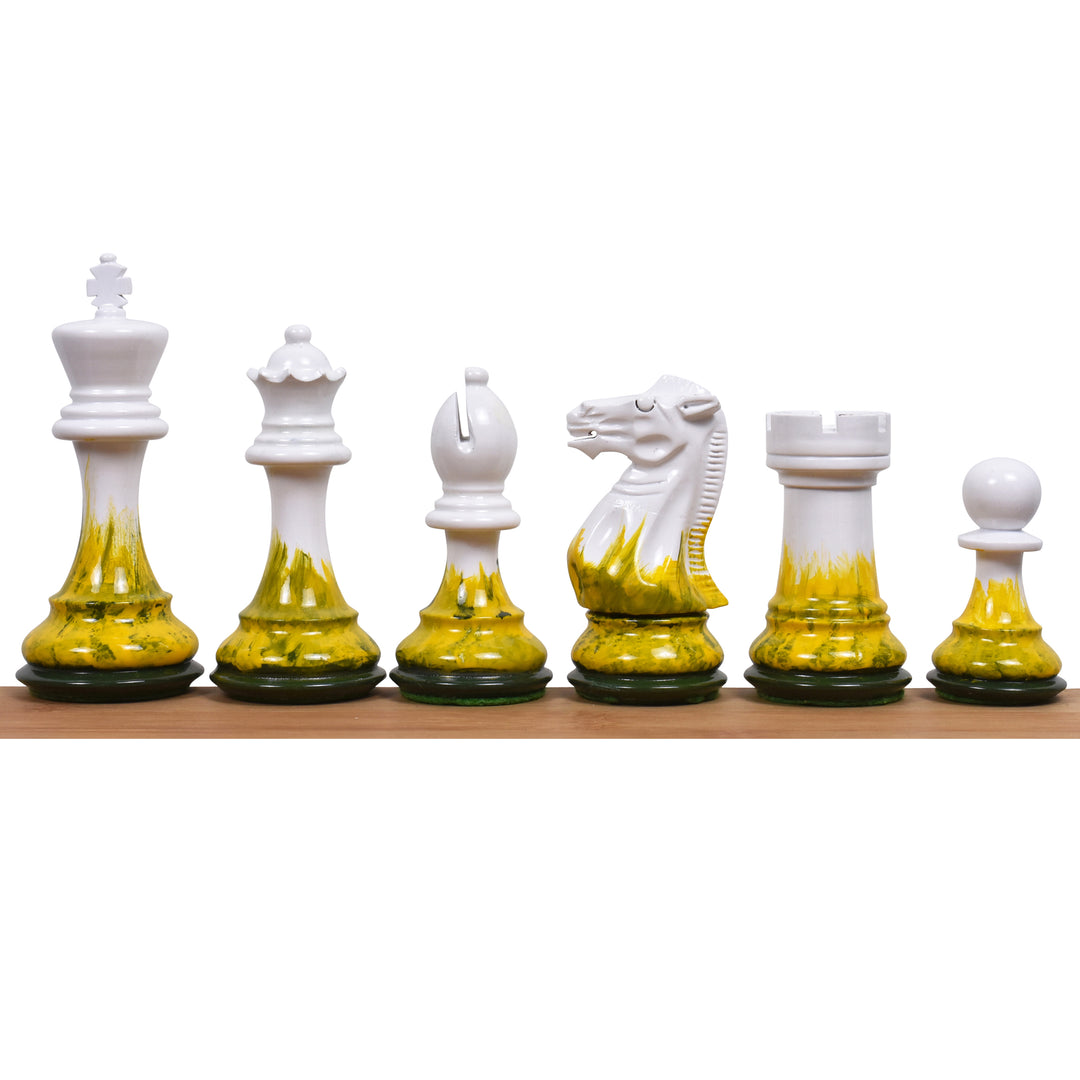 Zestaw szachów 4,1" Fire & Ice Painted Staunton Chess Set - figury w malowanym drewnie bukszpanowym z planszą i pudełkiem