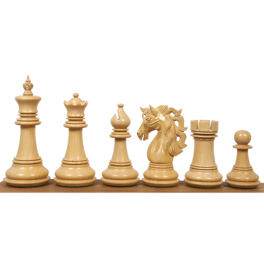 Kombo 4,6„ Spartacus Luksusowy Staunton Szachy z drewna hebanowego z 23” dużą planszą szachową z drewna hebanowego i klonowego oraz pudełkiem do przechowywania.