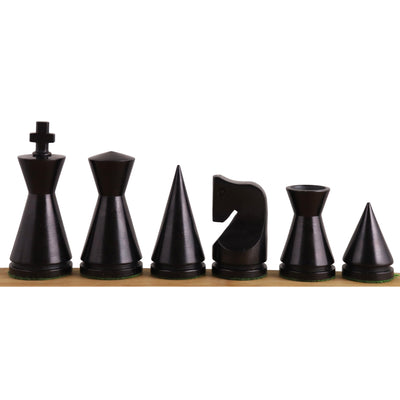 3.1" Russian Poni Minimalist Chess Pieces Only set - Ebonised Boxwood - Warehouse Clearance - USA Shipping Only