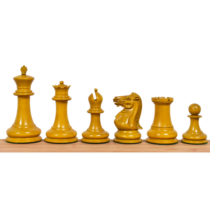 Slightly Imperfect 1849 Jacques Cook Staunton Sammler Schachspiel - Schachfiguren nur - Ebenholz - 3,75"