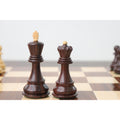 Premium 3.9 inch Russian Zagreb rosewood king and queen pieces with contrasting finials.