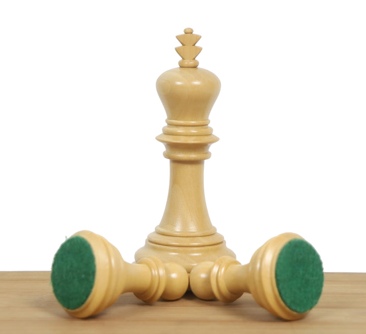 Pièces d'échecs en bois d'ébène impérial de luxe Staunton de 3,8" avec grand échiquier en bois d'ébène et d'érable incrusté de 21".