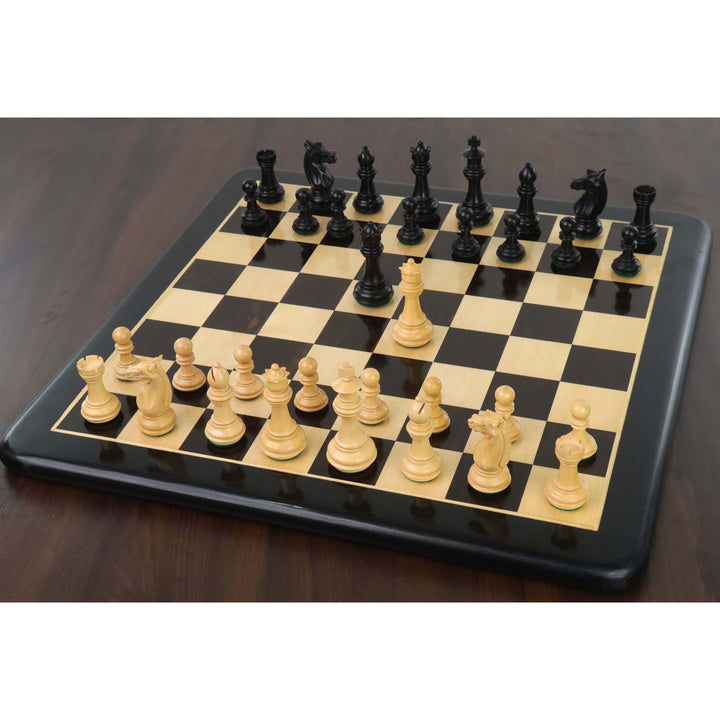 3,4" Meghdoot Serie Staunton-skaksæt - kun skakbrikker - vægtet eboniseret buksbom