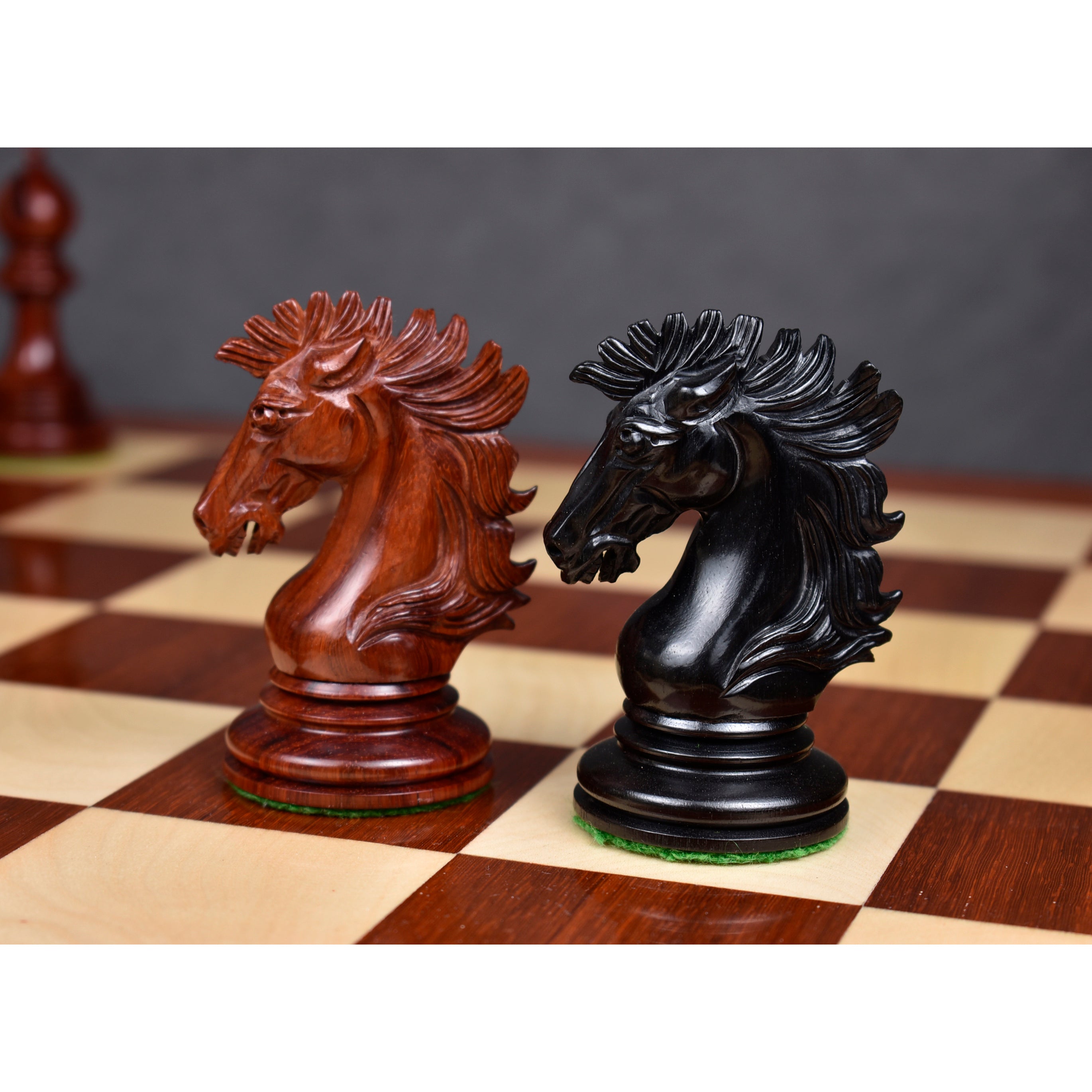 Alexandria Luxury Staunton Chess Set- Chess Pieces Only - Triple Weighted - Ebony & Bud Rosewood
