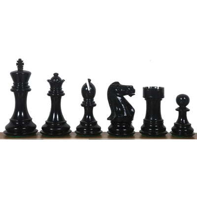 Pro Staunton Black & White Lacquered Wooden Chess Pieces Only Set