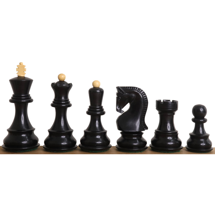 3.9" Russische Zagreb 59' Schachspiel - nur Schachfiguren - Dreifach gewichtetes Ebenholz