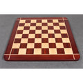 Full perspective view of the 23-inch Signature Wooden Chessboard by Royal Chess Mall, handcrafted with premium Bud Rosewood and Maple.