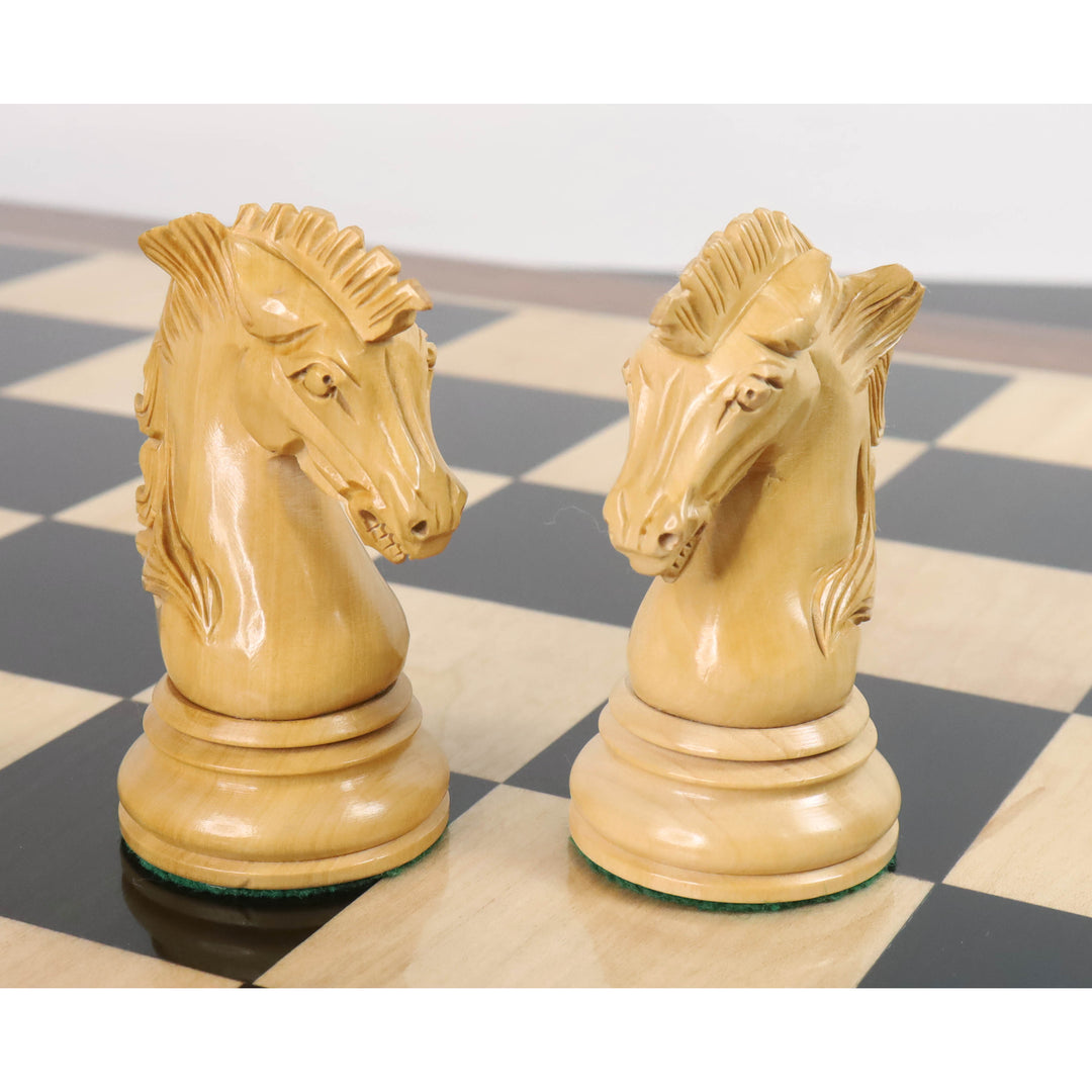 Alexandria Luxury Staunton Triple gewichtet Ebenholz Schachfiguren mit 23 "Ebenholz & Ahorn Holz Schachbrett - Sheesham Grenzen - Matt Finish