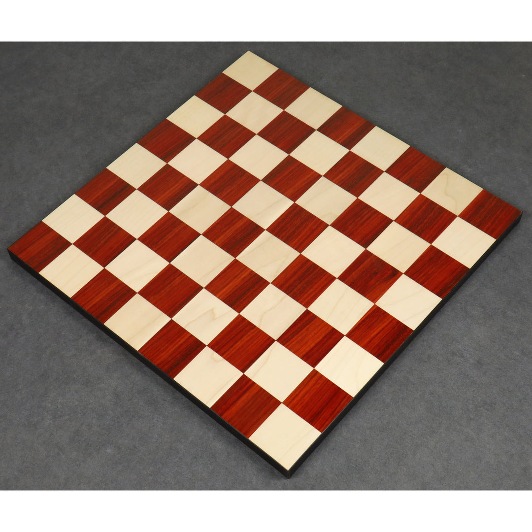 Kombo af 3,9" Håndværker Serie Staunton Skaksæt - Brikker i Bud Rosentræ med grænseløs skakbræt og opbevaringsæske