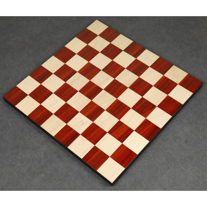 Kombo af 3,9" Håndværker Serie Staunton Skaksæt - Brikker i Bud Rosentræ med grænseløs skakbræt og opbevaringsæske