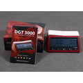 Complete DGT 3000 chess clock package including timer unit, user manual, and retail box.