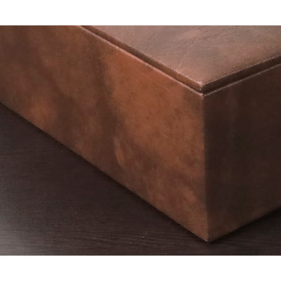 Tan Brown Leatherette Coffer Storage Box for Chess Pieces of 4.2" to 4.7" King