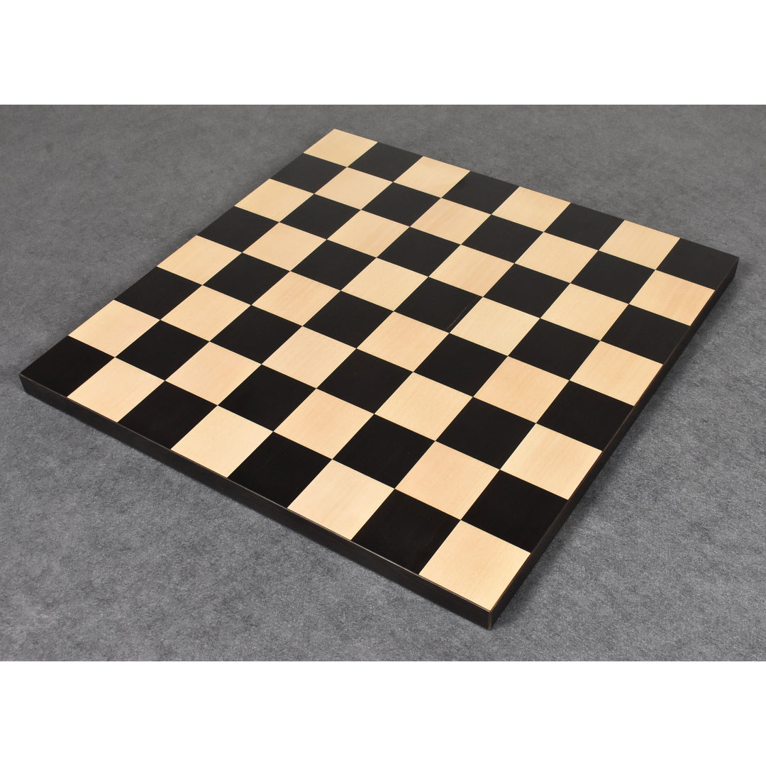 Pièces d'échecs en bois lestées Staunton de 4,1 pouces, peintes au feu et à la glace, avec un plateau en bois massif d'ébène et d'érable de 17,7 pouces et une boîte de rangement en simili-cuir