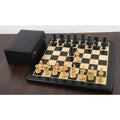 3.1 inch Zagreb chess set on a matching board with a premium black leatherette storage box.