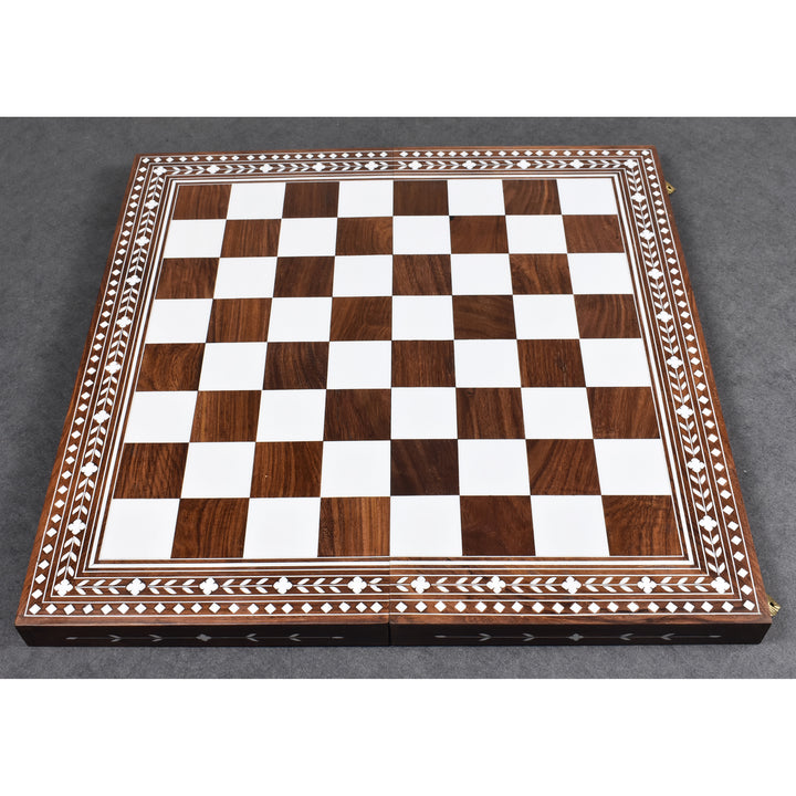 Acrylic Ivory Inlaid Wooden Folding Chess | foldable chess set