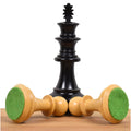 Underside of 4.2 inch Supreme Luxury chess pieces showing green felt base.